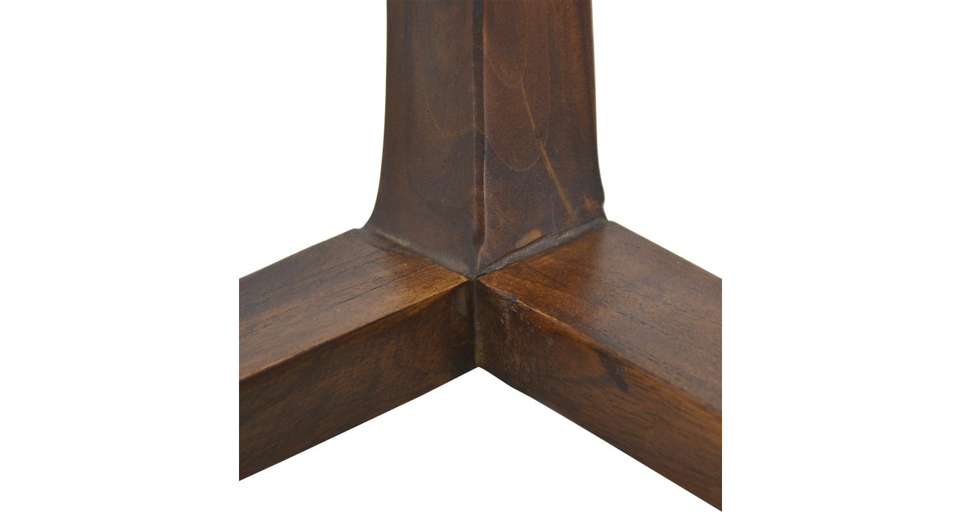 Tabouret Bois Cuir Marron 45x45x45cm
