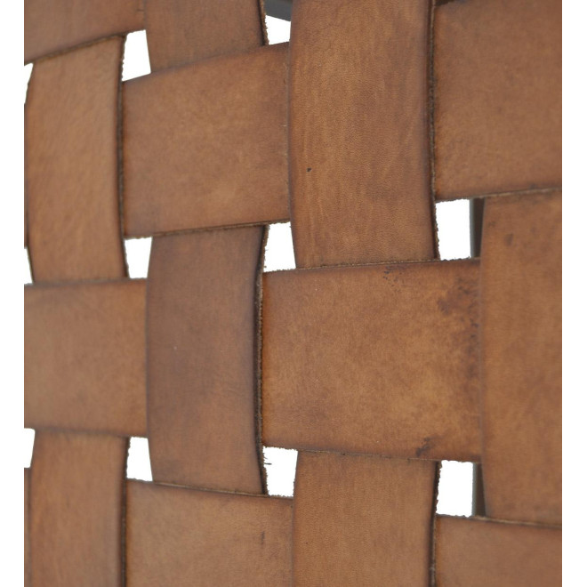 Tabouret Bois Cuir Marron 45x45x45cm