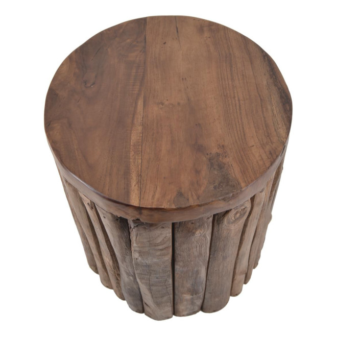 Hocker Rund Holz Braun 35x35x45cm