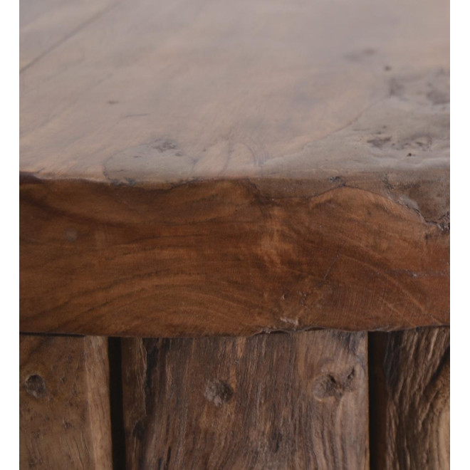 Hocker Rund Holz Braun 35x35x45cm