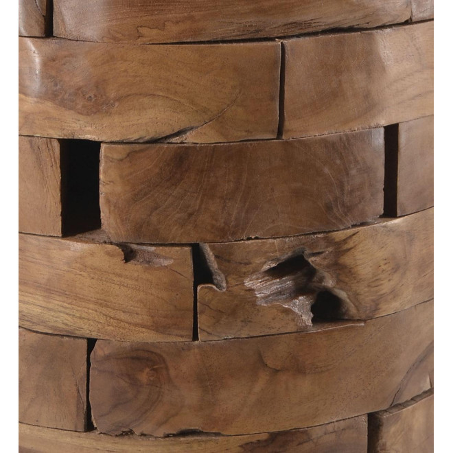 Hocker Rund Holz Braun 35x35x45cm