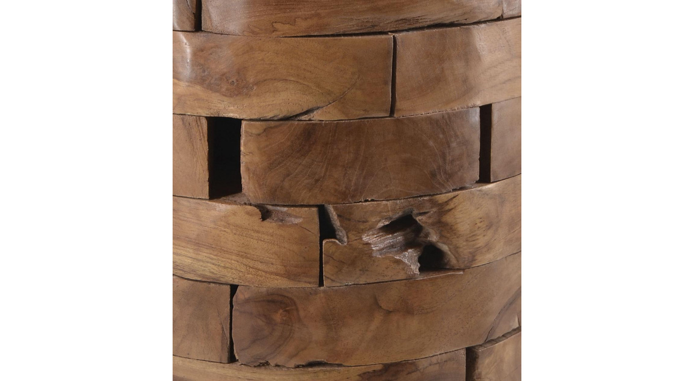 Hocker Rund Holz Braun 35x35x45cm