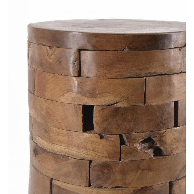 Hocker Rund Holz Braun 35x35x45cm