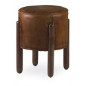 Hocker Holz Leder Braun 38x38x50cm