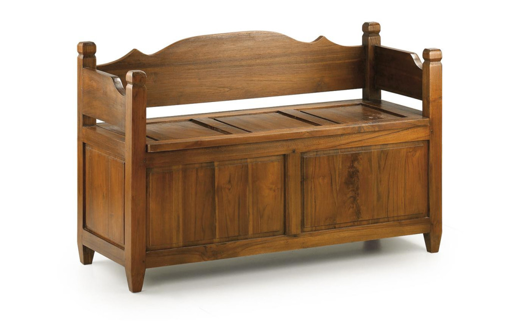 Banc Coffre Bois Marron 110x45x70cm