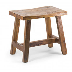 Tabouret Bois Marron 52x32x48cm