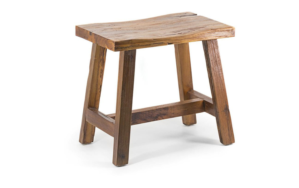 Tabouret Bois Marron 52x32x48cm