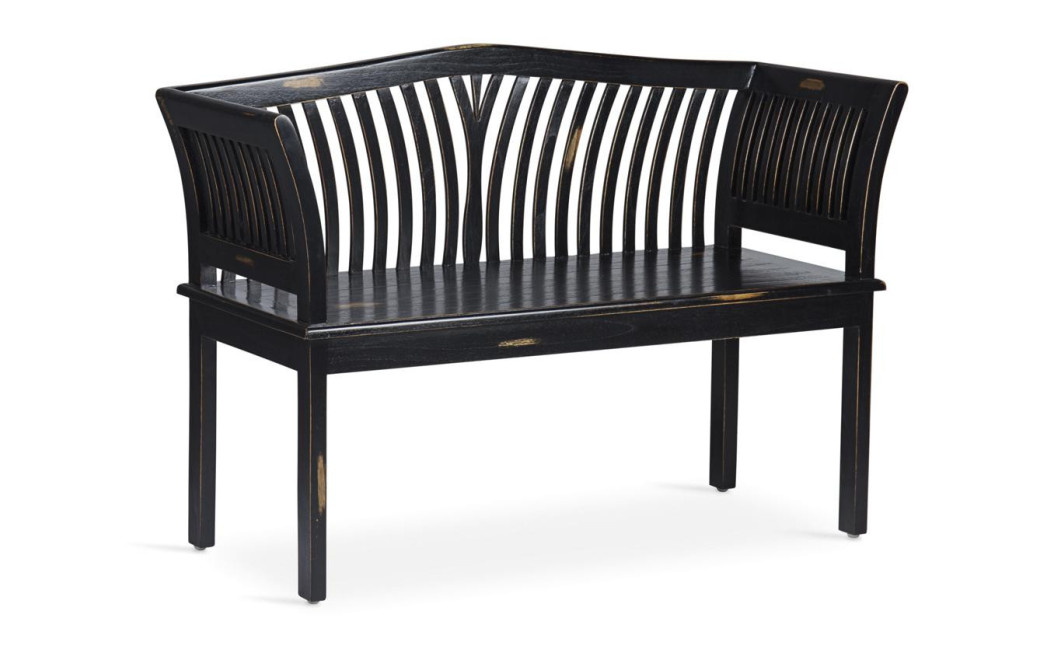 Banc 2 Places Bois Noir 117x47x76cm