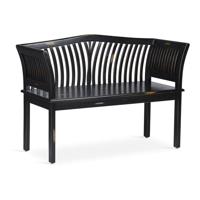Banc 2 Places Bois Noir 117x47x76cm