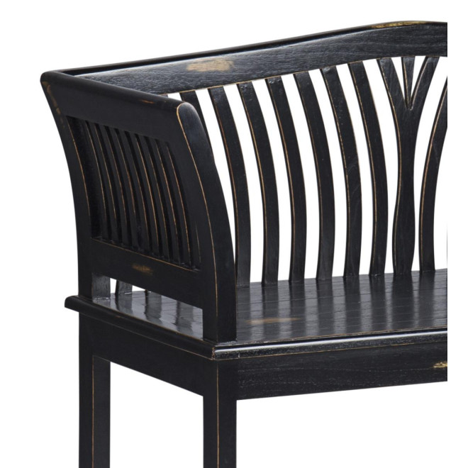 Banc 2 Places Bois Noir 117x47x76cm
