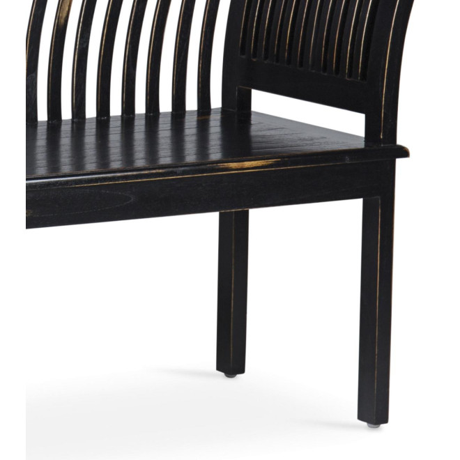 Banc 2 Places Bois Noir 117x47x76cm