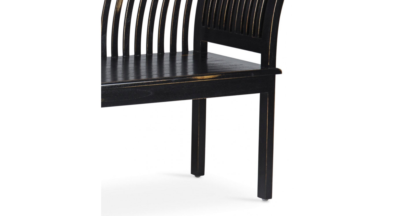 Banc 2 Places Bois Noir 117x47x76cm