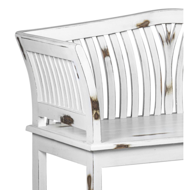 Banc 2 Places Bois Blanc 117x47x76cm