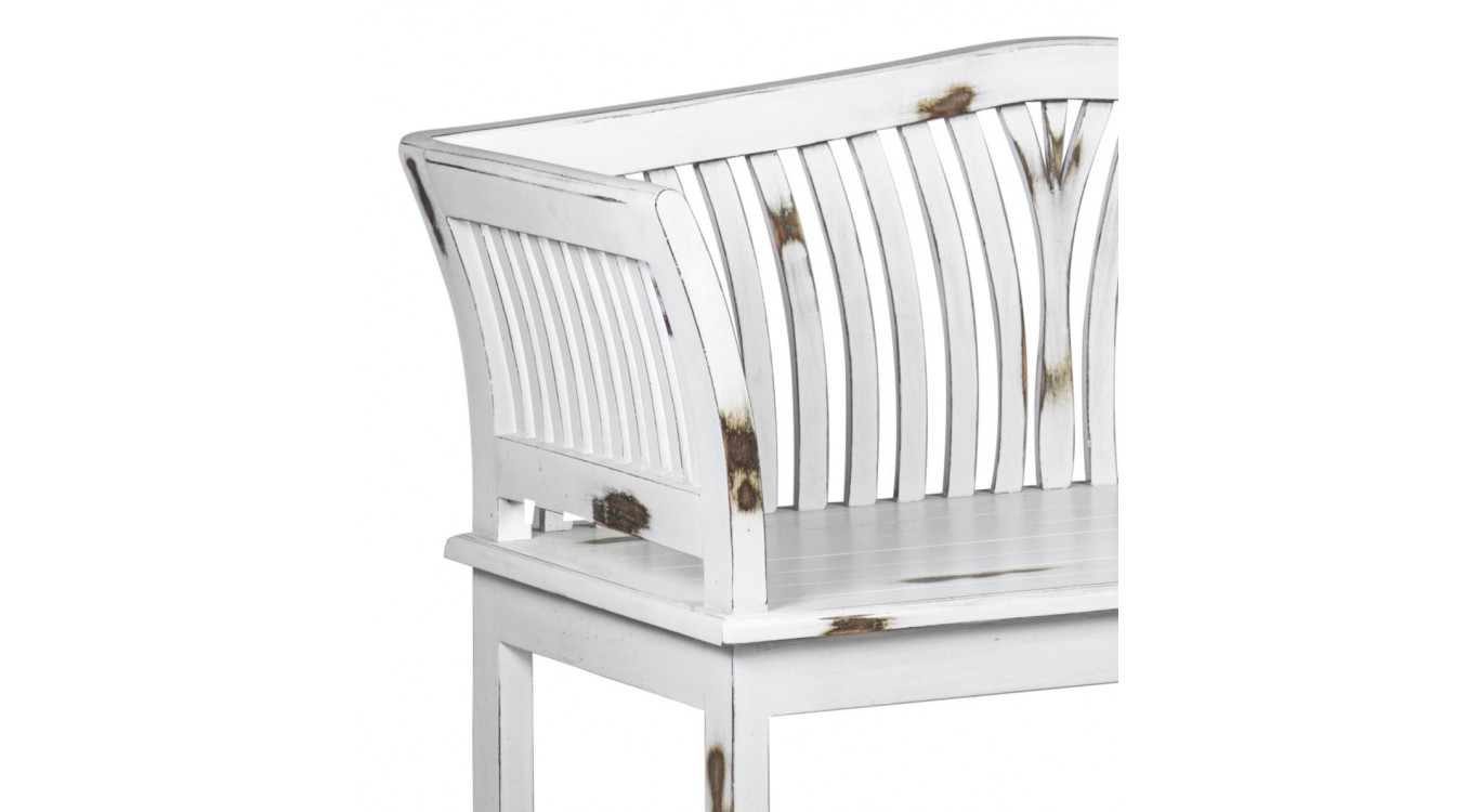 Banc 2 Places Bois Blanc 117x47x76cm