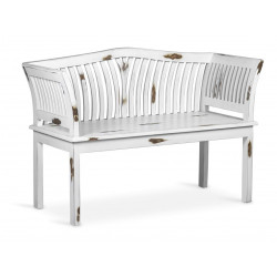 Banc 2 Places Bois Blanc 117x47x76cm