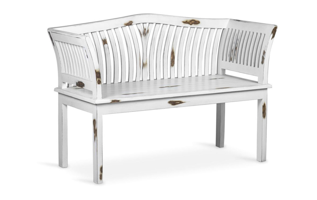 Banc 2 Places Bois Blanc 117x47x76cm