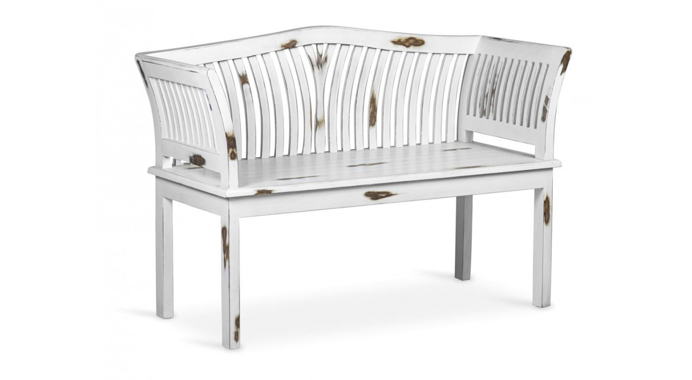 Banc 2 Places Bois Blanc 117x47x76cm
