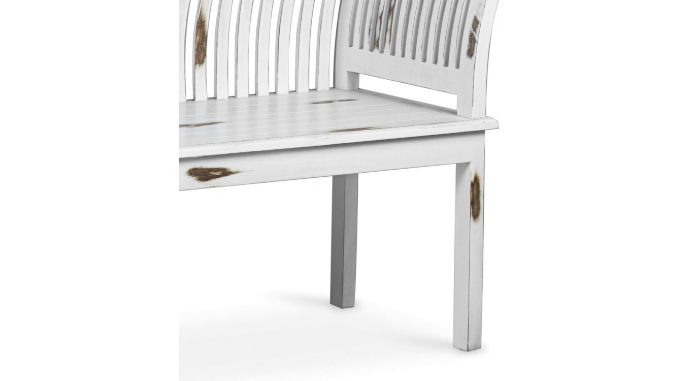 Banc 2 Places Bois Blanc 117x47x76cm