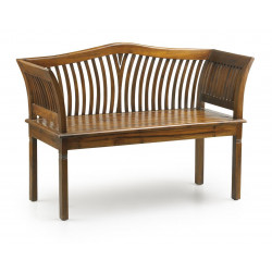 Banc 2 Places Bois Marron 117x47x76cm