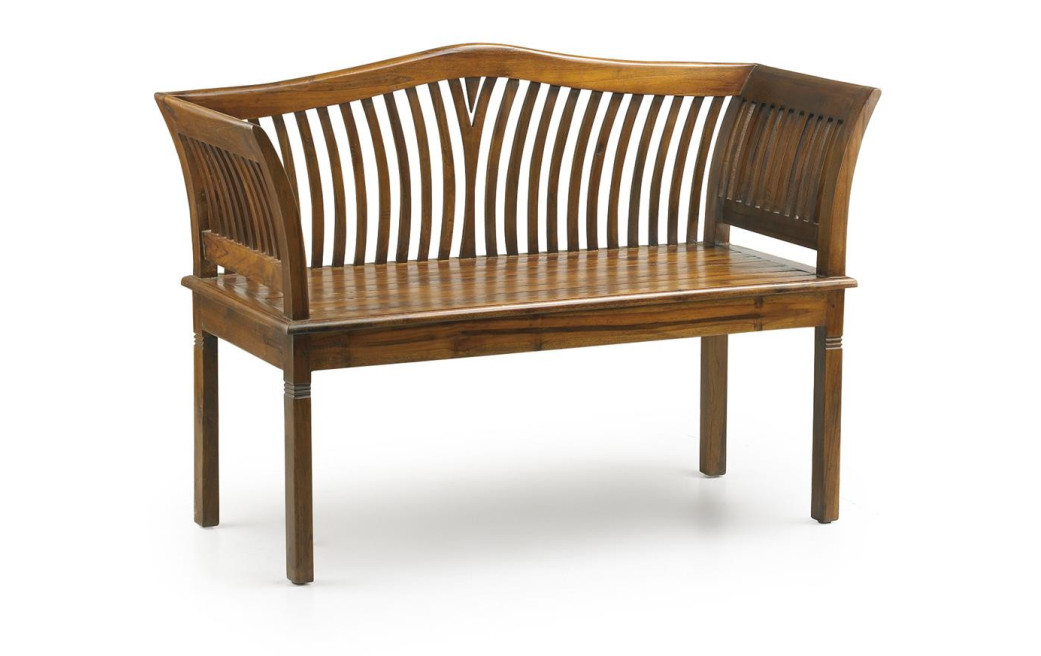Banc 2 Places Bois Marron 117x47x76cm