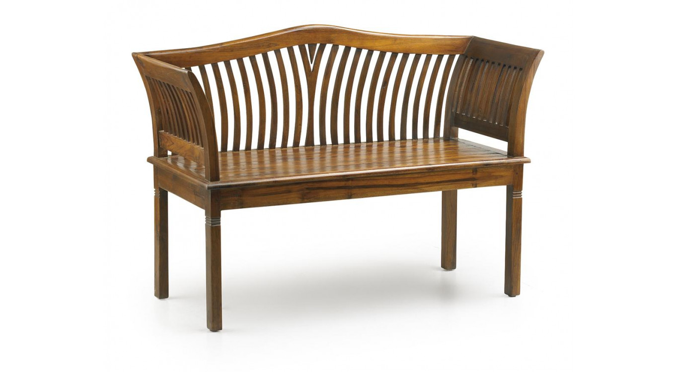 Banc 2 Places Bois Marron 117x47x76cm