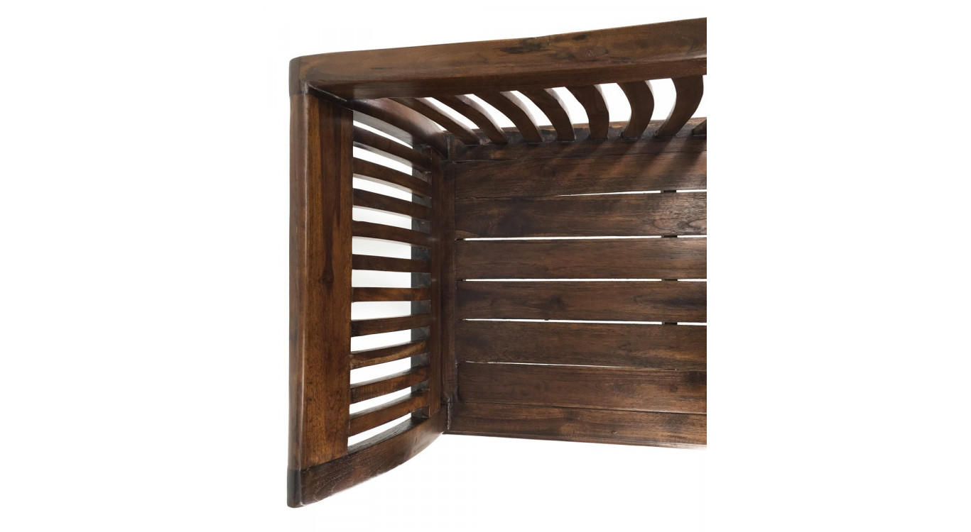 Banc 2 Places Bois Marron 117x47x76cm