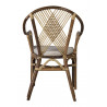 Fauteuil Rotin Polyester Marron 55x60x85cm