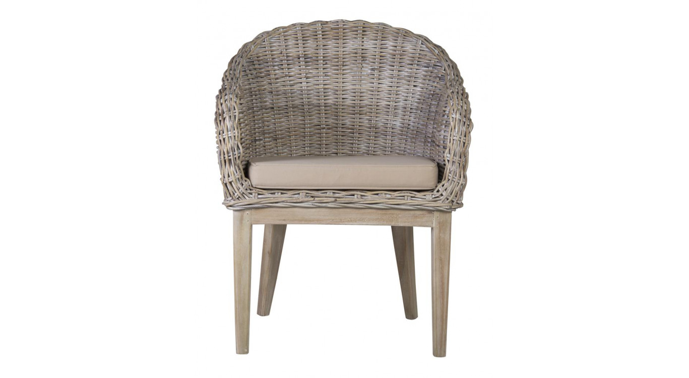 Sessel Holz Rattan Braun 68x66x88cm