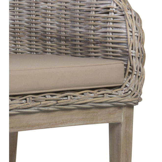 Sessel Holz Rattan Braun 68x66x88cm