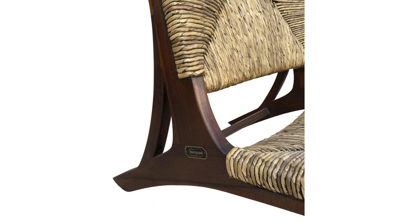 Fauteuil Bois Marron 60x83x75cm