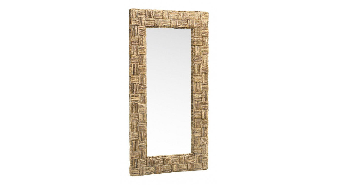 Miroir Rotin Marron 80x7x150cm