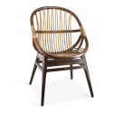 Poltrona in vimini marrone 60x56x95cm