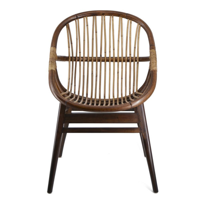 Sessel Holz Rattan Braun 60x56x95cm