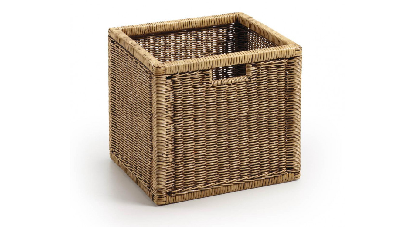 Panier Rotin Marron 38x33x36cm