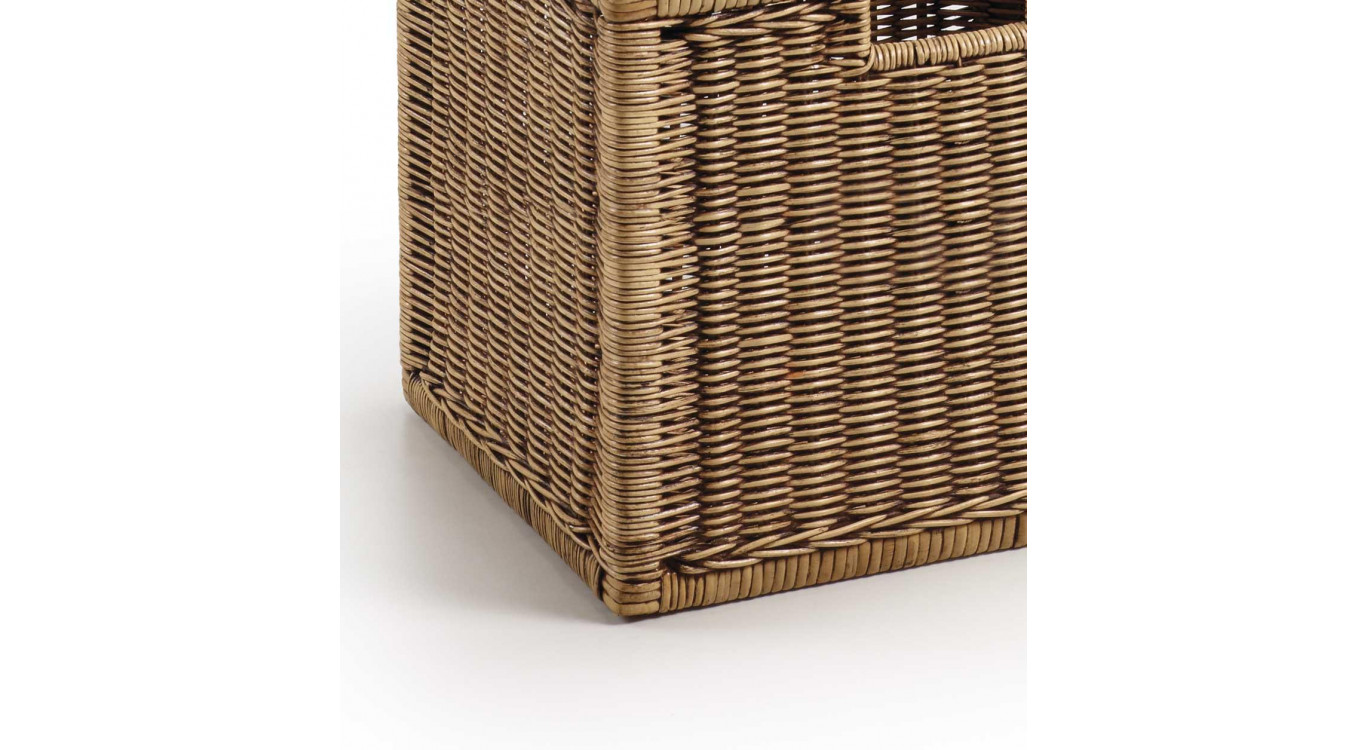 Panier Rotin Marron 38x33x36cm