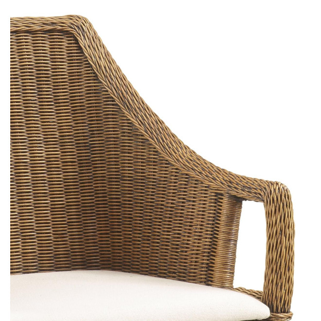 Chaise Bois Rotin Marron 58x60x88cm