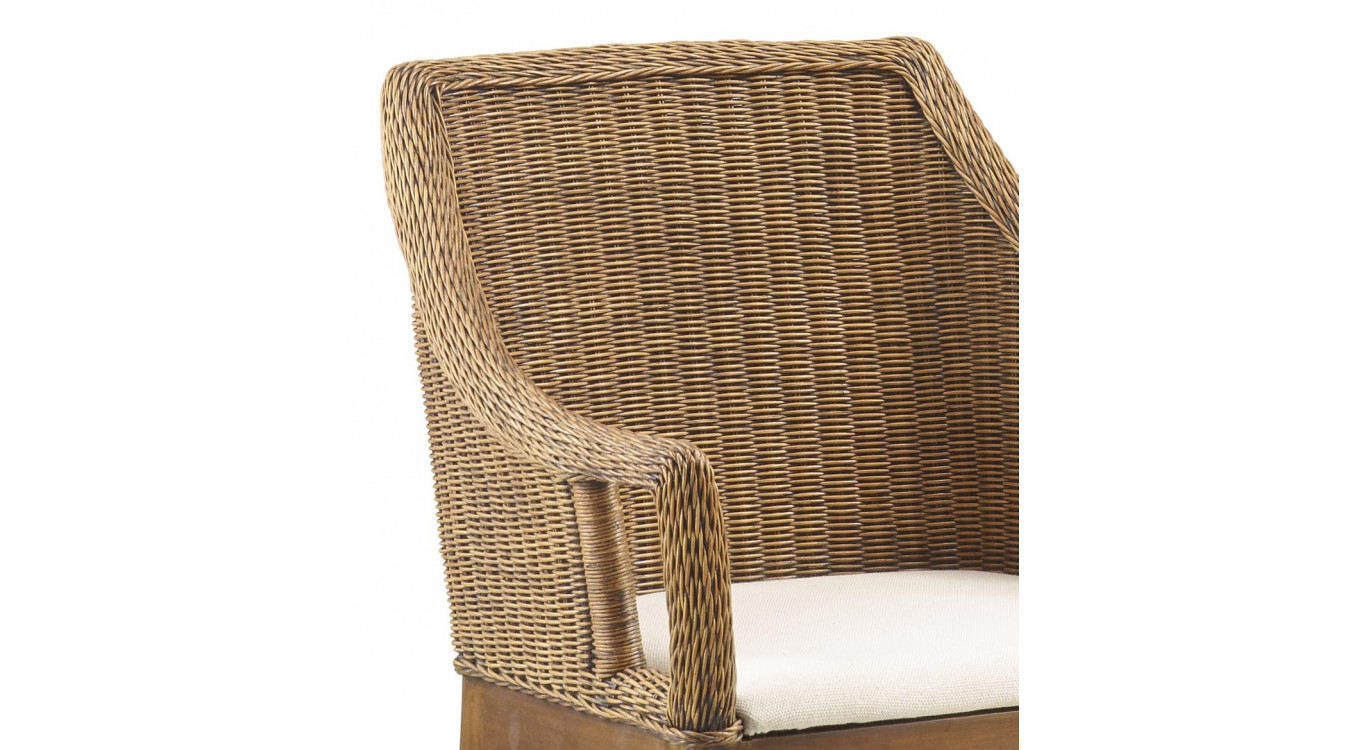 Stuhl Holz Rattan Braun 58x60x88cm