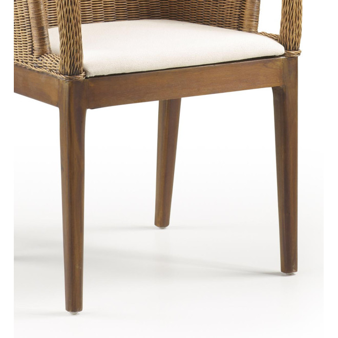 Chaise Bois Rotin Marron 58x60x88cm