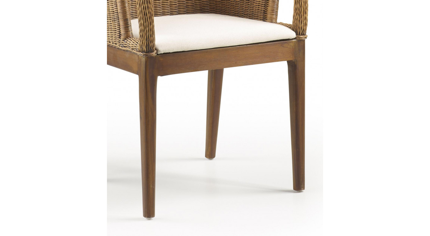Stuhl Holz Rattan Braun 58x60x88cm