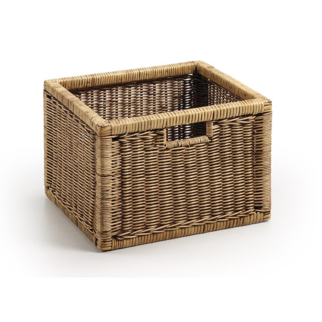 Panier Rotin Marron 38x33x26cm