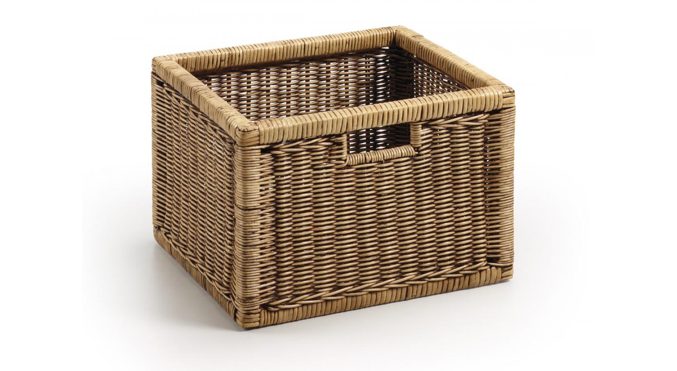 Panier Rotin Marron 38x33x26cm
