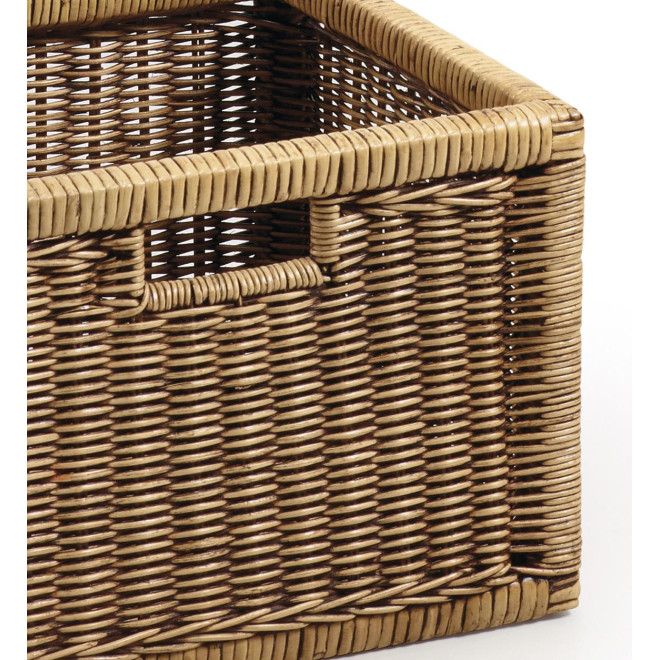 Panier Rotin Marron 38x33x26cm