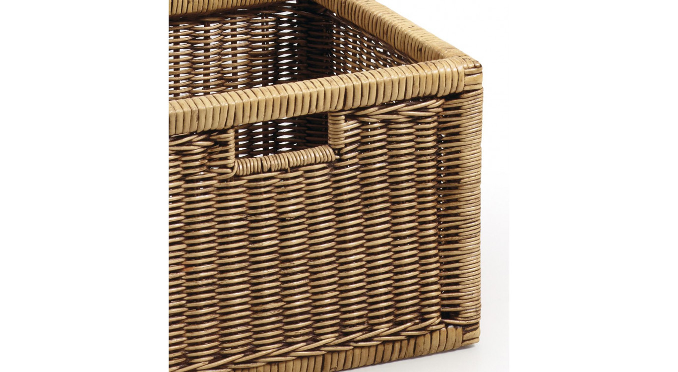 Panier Rotin Marron 38x33x26cm