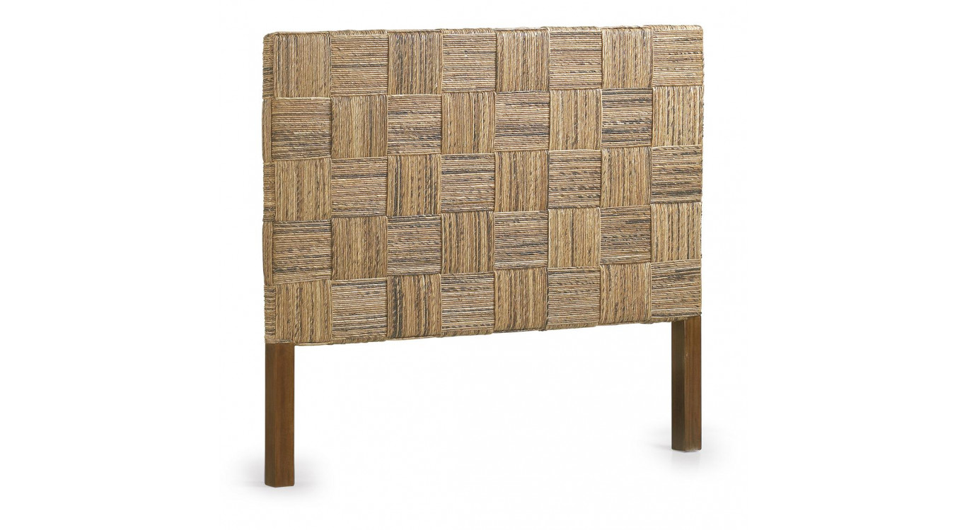 Tête De Lit Bois Rotin Marron 165x8x145cm