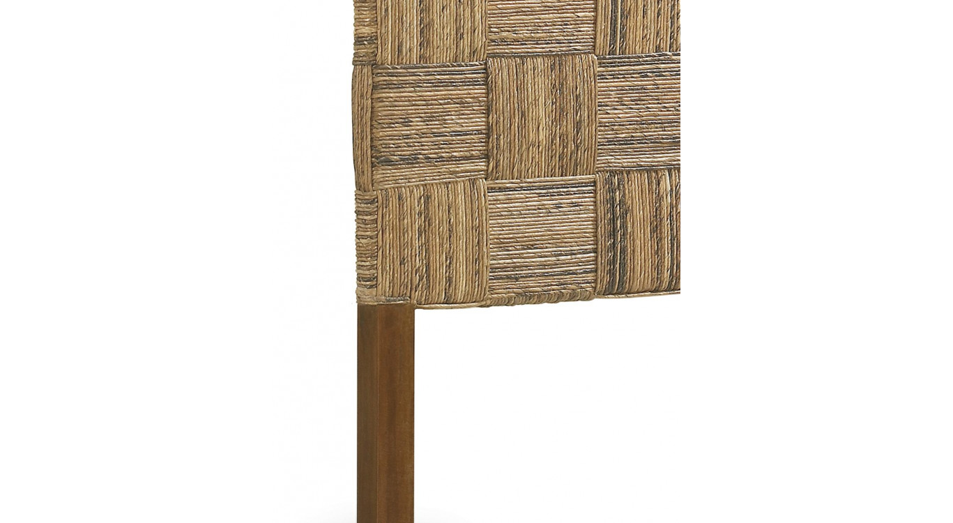 Tête De Lit Bois Rotin Marron 165x8x145cm