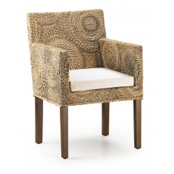 Sessel Holz Rattan Braun 56x60x85cm