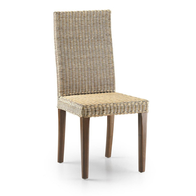 Stuhl Holz Rattan Braun 45x47x100cm