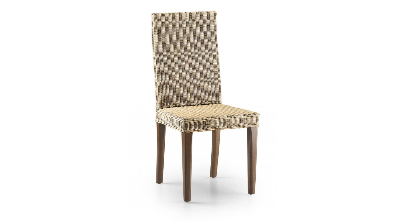 Stuhl Holz Rattan Braun 45x47x100cm