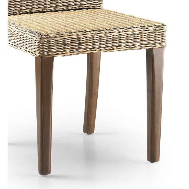 Stuhl Holz Rattan Braun 45x47x100cm