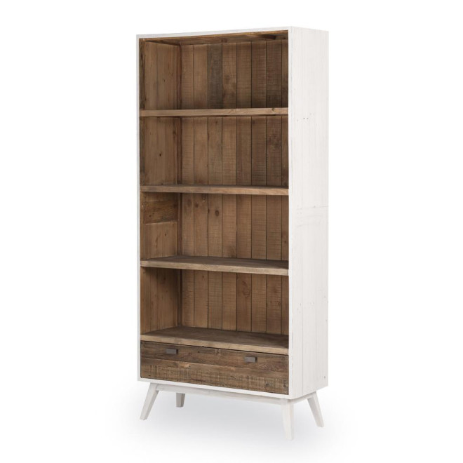 Bücherregal Holz Weiß 90x38x180cm
